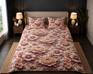 Luxury Digital Floral Bedsheet Set – 3 Piece