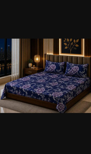 3 Pcs Cotton Sotton Printed Double Bedsheet | Zenoa Store