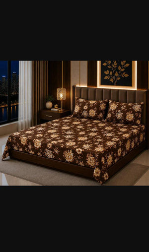 3 Pcs Cotton Sotton Printed Double Bedsheet | Zenoa Store